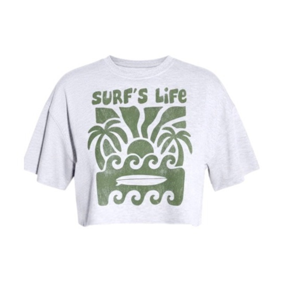 NWT Torrid Lovesick Plus Size 2X Retro Coastal Surfer Cropped Sweatshirt Tee